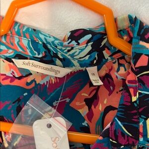 Soft Surroundings Multicolor Abstract Top